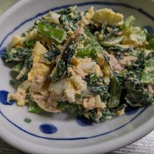 ツナと小松菜と卵のサラダ